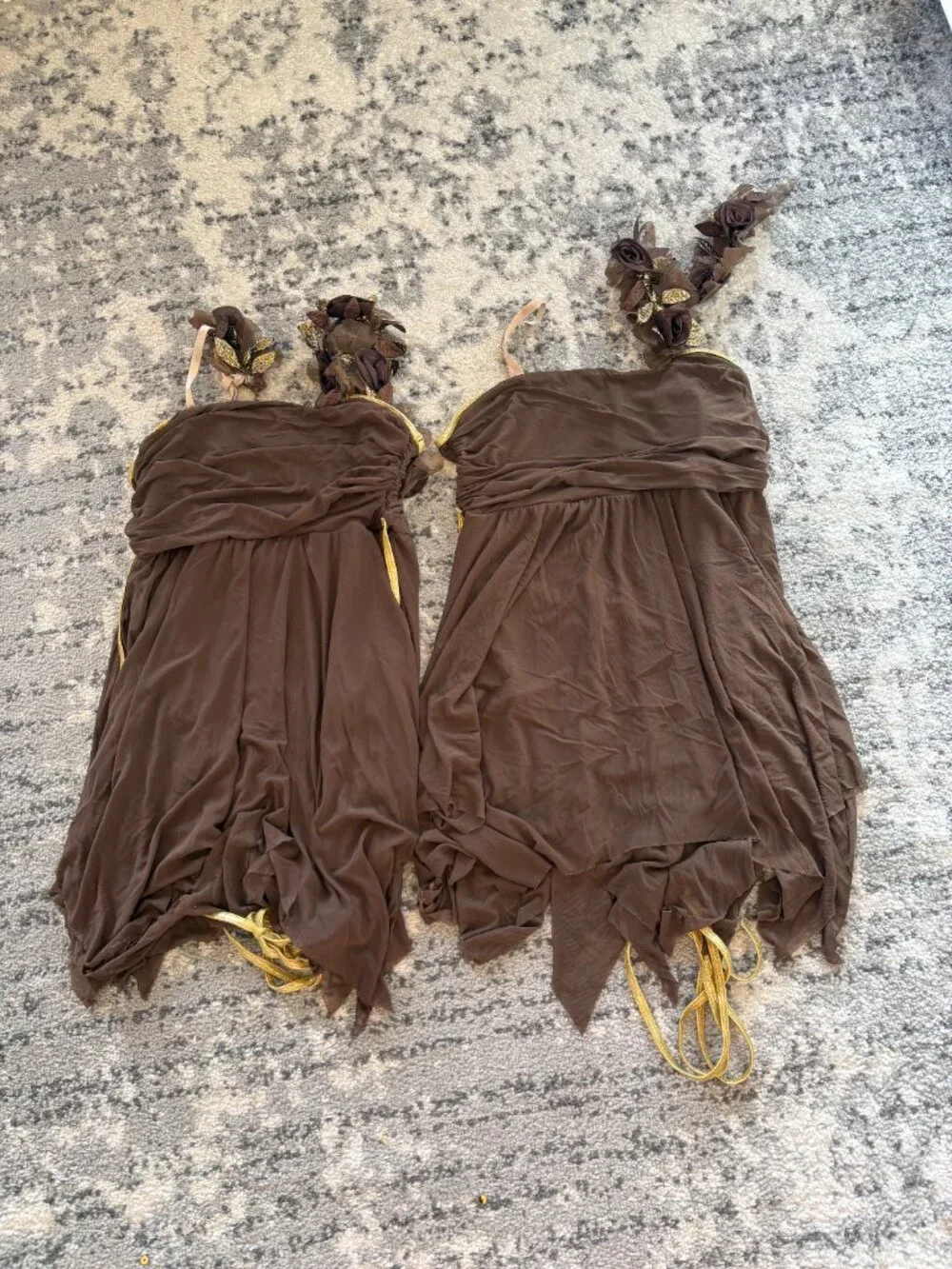 Lyrical/Contemporary Dance Costume Group Lot: Browns & Greys: 15 pieces